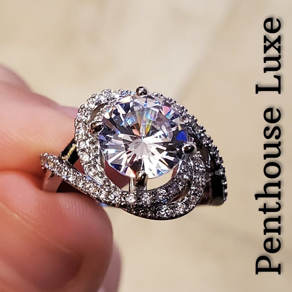 ALMOST GONE! 🔥CLEARANCE Galaxy Vortex Brilliant Cut Diamond Silver Ring